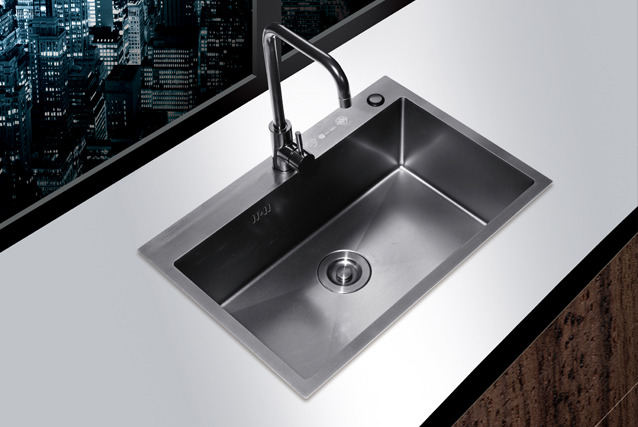 SHN6845H  Nanoparticles black diamond manual sink